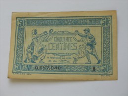 50 Centimes - Trésorerie Aux Armées 1917 - A  **** EN ACHAT IMMEDIAT **** Billet Recherché !!!! - 1917-1919 Legerschatkist