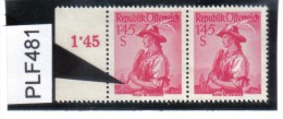 PLF481 ÖSTERREICH 1948/58 Michl 915 PF II  PLATTENFEHLER GEBROCHENER STOCK  Im PAAR Mit Normaler MARKE  Siehe ABBILDUNG - Abarten & Kuriositäten