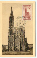 RARE N° 443 - CARTE MAXIMUM STRASBOURG < CACHET 24-06-1939 STRASBOURG 5e CENTENAIRE CATHEDRALE - 1930-1939