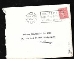 Lettre Affranchie Par Yvert N°199 Oblitérée Paris 47 R. DE LA BOETIE En 1928  PMA0517 - 1903-60 Sower - Ligned