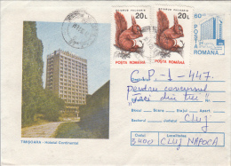 39093- TIMISOARA- CONTINENTAL HOTEL, COVER STATIONERY, 1995, ROMANIA - Hotels, Restaurants & Cafés