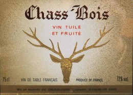 ETIQUETTE De VIN " CHASS'BOIS 12° " - Vin Tuilé Et Fruité - 75cl - Très Bon Etat  - - Chasse