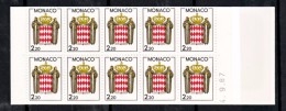 Monaco Carnet  1   Daté Armoiries Non Plié Neuf ** TB  MNH Sin Charnela  Faciale 3.35 - Libretti