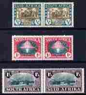 South Africa 1942-44,  KG6 War Effort (reduced Size) 3d Women's Auxiliary Service Triplet Unmounted Mint - Nuevos