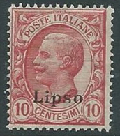 1912 EGEO LIPSO EFFIGIE 10 CENT MNH ** - M54-4 - Aegean (Lipso)