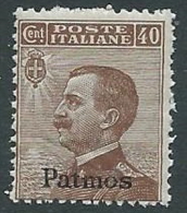 1912 EGEO PATMO EFFIGIE 40 CENT MNH ** - M56 - Egeo (Patmo)