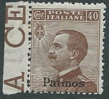 1912 EGEO PATMO EFFIGIE 40 CENT MNH ** - M56-5 - Egeo (Patmo)