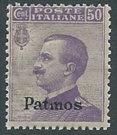 1912 EGEO PATMO EFFIGIE 50 CENT MNH ** - M57 - Egeo (Patmo)