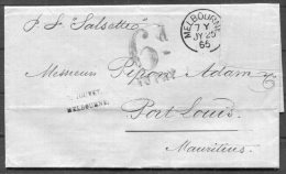 1865 Australia Victoria Melbourne Jouvet Entire 6d TO PAY Postage Due Taxe - Mauritius - Lettres & Documents