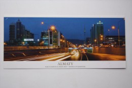 KAZAKHSTAN.  Almaty. Farabi Street At Night  - Modern  Postcard  - Euro Format - Kazakhstan