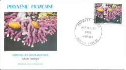 PAPEETE 7/2/1991 FDC Premier Jour Corail Algue Adusta Cumingii - FDC