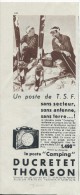 Encart Publicitaire/SKI/Poste TSF/ Ducretet Thomson /Bd Haussmann/Revue Touring Club De France/1938  ILL94 - Elektrizität & Gas