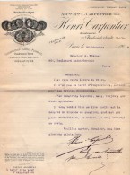 VP3531  - Lettre - Mr Henri CARPENTIER Constructeur à Paris Bd Soult - Médailles à Exposition Universelle Paris 1900 - Documents