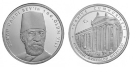 AC - CENTENARY OF DEATH OF OSMAN HAMDI ISTANBUL ARCHAEOLOGY MUSEUM COMMEMORATIVE SILVER COIN PROOF - UNCIRCULATED TURKEY - Turquie