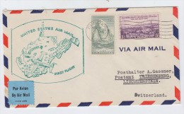 USA/Liechtenstein DUNBAR VIRGINIA FIRST FLIGHT COVER 1935 - 1c. 1918-1940 Covers