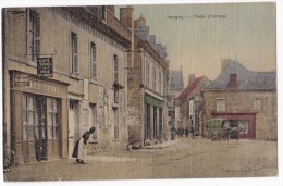 REUGNY. - Place D'Armes. Belle Carte Toilée Couleur - Reugny