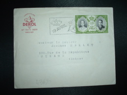 LETTRE TP 19 AVRIL 1956 5F OBL.MEC.19-4-1956 MONTE CARLO  + LABORATOIRES DEROL - Brieven En Documenten