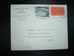 LETTRE TP EUROPA 0,30 + TP STADE NAUTIQUE 0,10 OBL.MEC.3-12-1969 MONTE-CARLO + AUGUSTE SETTIMO NOTAIRE - Cartas & Documentos