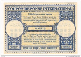 TURKEY COUPON REPONSE INTERNATIONAL 30 KURUS - Postal Stationery