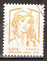 Timbre France Y&T N°4763 (02) Oblitéré. Marianne De Ciappa Et Kawena. 0.01€. Jaune. Cote : 0.20 € - 2013-2018 Marianne Of Ciappa-Kawena