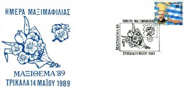 Greece- Greek Commemorative Cover W/ "MAXITHEMA `89: Maximaphily Day" [Trikala 14.5.1989] Postmark - Postal Logo & Postmarks