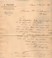 VP3580 - Tabac - Lettre De Mr  A. FRAYSSE Agent Spécial Des Manufactures De L'Etat Pour Mr SCHLOESING à PARIS - Documenten