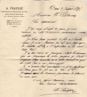 VP3582 - Tabac - Lettre De Mr  A. FRAYSSE Agent Spécial Des Manufactures De L'Etat Pour Mr SCHLOESING à PARIS - Documents