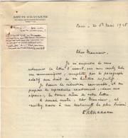 VP3605 -Tabac - Lettre De Mr Louis  CHAVANNE  à PARIS  Pour  Mr SCHLOESING - Documents