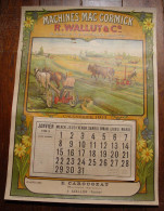 Calendrier  WALLUT - MAC CORMICK - 1913 - Groot Formaat: 1901-20