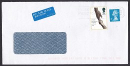 UK: Airmail Cover, 1998, 2 Stamps, Machin, National Health Service (minor Discolouring At Back) - Brieven En Documenten