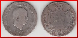 **** ITALIE - ITALIA - 5 LIRE 1807 M MILANO - NAPOLEONE IMPERATORE -  ARGENT - SILVER **** EN ACHAT IMMEDIAT - Napoleontisch