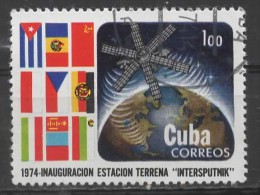 1974 Inauguration Of "Inter-Sputnik" Satellite Earth Station -  1p. - Satellite And Flags   FU - Oblitérés