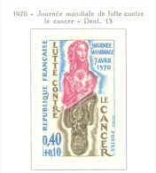 Timbre Neuf - 1970 -  France - Y&T 1636 - Journée Mondiale De La Lutte Contre Le Cancer - Autres & Non Classés