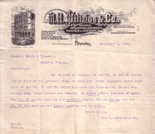 ETATS UNIS - PUY DE DÔME - DE MILWAUKEE A AMBERT - DE M.H. WILTZIUS CO  A MR OUVRY - LETTRE - 1902 - USA