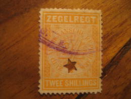 ZEGELREGT Zuid Afrikaansche Republiek 2 Shillings Revenue Fiscal Tax Postage Due Official Netherlands Holland - Steuermarken