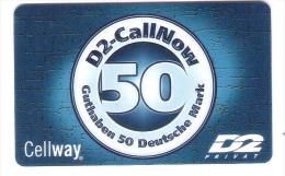 GERMANY  - D2 Privat - Call Now - Provider Cellway - Date : 10/02 - GSM, Cartes Prepayées & Recharges