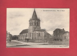 * CPA..dépt 60..SAINTE GENEVIEVE  :  Place De L' Eglise..n°1    : Voir Les 2 Scans - Sainte-Geneviève