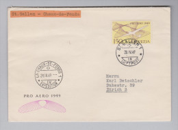 Schweiz Flugpost 1949-04-28 St.Gallen-Chaux-de-Fonds Pro Aero-Brief M.Zu#45 - Eerste Vluchten