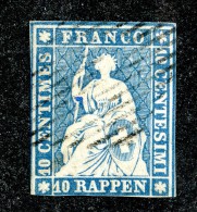 9996  Switzerland 1854 Zumstein #23A  (o)  Michel #14 I B - Usados