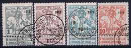 Belgium:  1911 OBP 92 + 94 + 96 + 98 Used    Obl Mi 81 II - 84 II - 1910-1911 Caritas