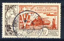 S. Pierre Et Miquelon Posta Aerea 1954 N. 22 Fr 15 Sbarco In Normandia USATO Catalogo € 15 - Gebruikt