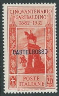 1932 CASTELROSSO GARIBALDI 2,55 LIRE MH * - K122 - Castelrosso