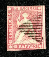 10004  Switzerland 1854 Zumstein #24A  (o)  Michel #15 I B - Usados