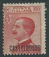 1922 CASTELROSSO EFFIGIE 60 CENT MH * - K129 - Castelrosso