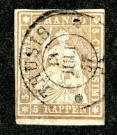 10006  Switzerland 1854-55 Zumstein #22B  (o)  Michel #13 IIAym - Usados