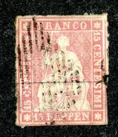 10013  Switzerland 1854-55 Zumstein #24B  (o)  Michel #15 IIAym - Usati