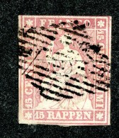 10014  Switzerland 1854-55 Zumstein #24B  (o)  Michel #15 IIAym - Usados