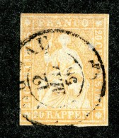 10016  Switzerland 1854-55 Zumstein #25B  (o)  Michel #16 IIAym - Usados