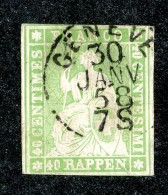 10034  Switzerland 1855 Zumstein #26C  (o)  Michel #17 Ayr - Gebraucht