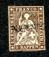 10040  Switzerland 1856-57 Zumstein #22D  (o)  Michel #13 IIBysa - Usados